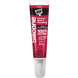 DAP® Kitchen & Bath 100 Silicone Rubber Sealant - 2.8 oz. Clear - 7079800751 7079800751 - Pkg Qty 6