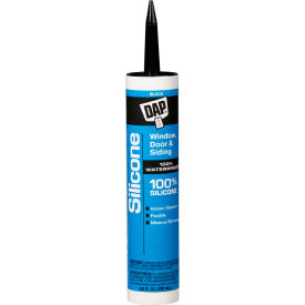 DAP® Window Door & Siding 100 Silicone Rubber Sealant - 9.8 oz. Black - 7079808642 7079808642 - Pkg Qty 12