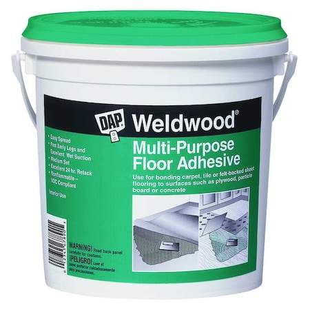 Floor Adhesive, Multi-Purpose Floor Series, Off White, 1 qt, Pail MPN:00141