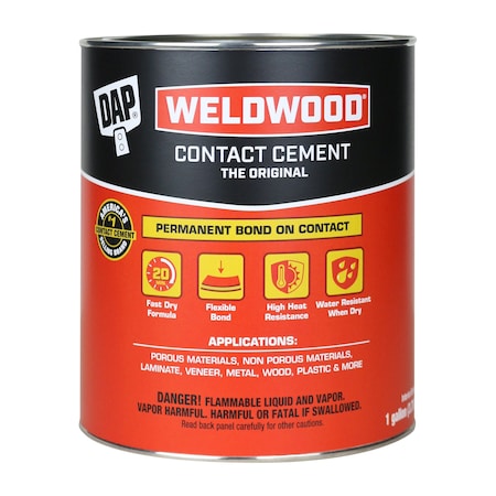 Contact Cement, Weldwood, 1 gal, Can, Tan MPN:00273