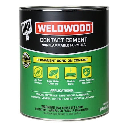 Contact Cement, Weldwood Nonflammable Series, Tan, 1 gal, Can MPN:25336