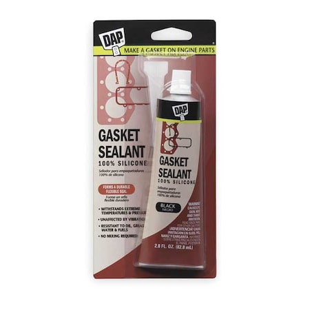 Oil-Resistant Gasket Sealant, 2.8 oz, Black, Temp Range -40 to 400 Degrees F MPN:00754