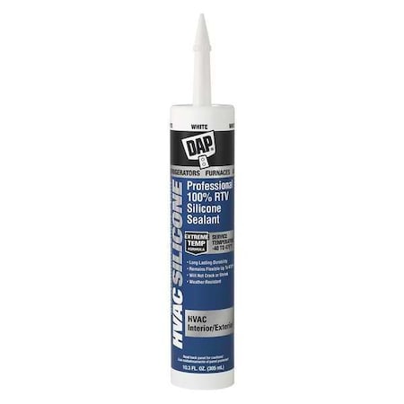 Waterproof Silicone Sealant, 10.3 oz, White, Temp Range -45 to 475 Degrees F MPN:08010