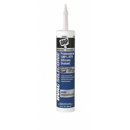 Waterproof Silicone Sealant, 10.3 oz, Clear, Temp Range -45 to 475 Degrees F MPN:08011