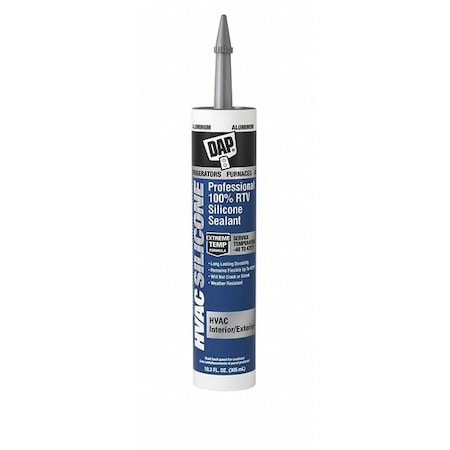 Waterproof Silicone Sealant, 10.3 oz, Gray, Temp Range -45 to 475 Degrees F MPN:08012