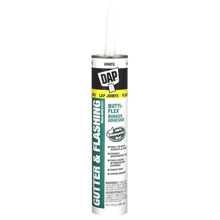 Sealant, 10 oz, Cartridge, White, Hybrid Base, Butyl-Flex MPN:18182