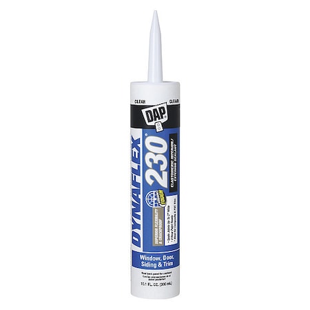 Acrylic Latex Elastomeric Sealant, 10 oz, Cartridge, Clear, Elastomeric Latex Base, Dynaflex 230 MPN:18304
