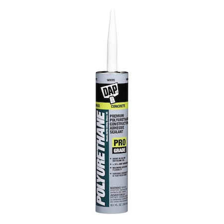 Polyurethane Sealant, 10 oz, Cartridge, White, Polyurethane Base, Polyurethane MPN:18810
