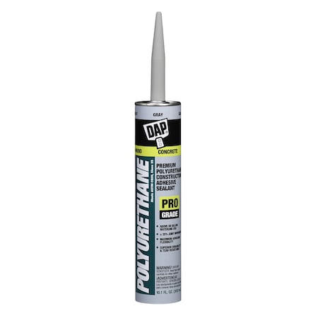 Polyurethane Sealant, 10 oz, Cartridge, Gray, Polyurethane Base, Polyurethane MPN:18814