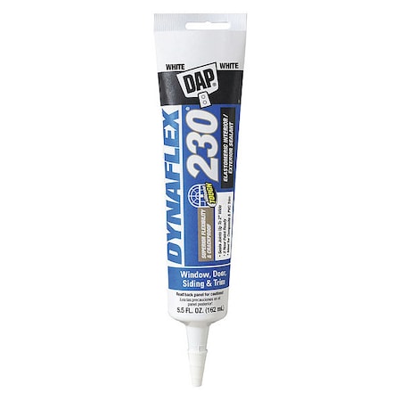 Acrylic Latex Elastomeric Sealant, 6 oz, Tube, White, Elastomeric Latex Base, Dynaflex 230 MPN:18886