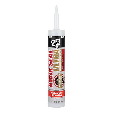 Acrylic Latex Sealant, 10 oz, Cartridge, Clear, Acrylic Latex Base, Kwik Seal Ultra MPN:18898