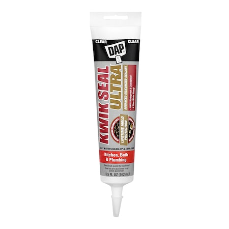 Acrylic Latex Sealant, 6 oz, Tube, Clear, Acrylic Latex Base, Kwik Seal Ultra MPN:18915