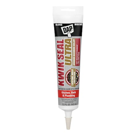 Acrylic Latex Sealant, 6 oz, Tube, Biscuit, Acrylic Latex Base, Kwik Seal Ultra MPN:18916