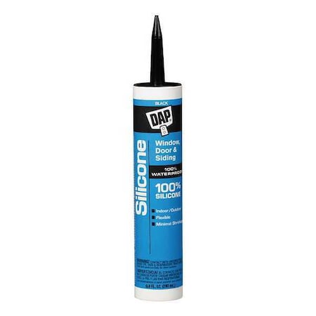 Silicone Sealant, 9.8 oz, Cartridge, Black, Silicone Base, Window, Door & Siding MPN:70798-08642