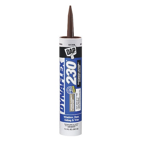 Acrylic Latex Elastomeric Sealant, 10 oz, Cartridge, Brown, Elastomeric Latex Base, Dynaflex 230 MPN:70798-18418