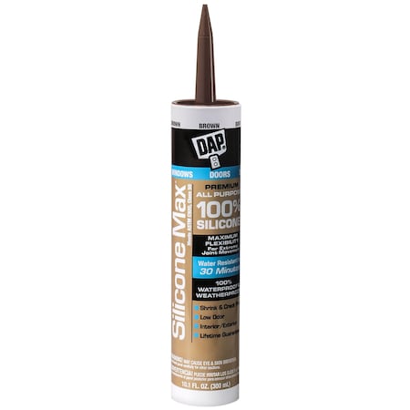 Sealant, 10 oz, Cartridge, Brown, Silicone Base, Silicone Max MPN:7079808788