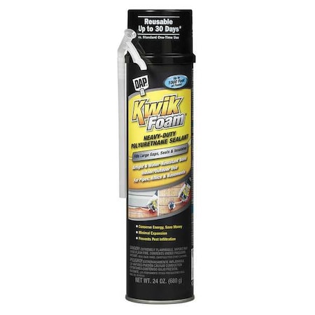 Spray Foam Sealant, Straw Application Method 20 oz, Aerosol Can, Tan, 2-3:1 Expansion Ratio MPN:7565020012