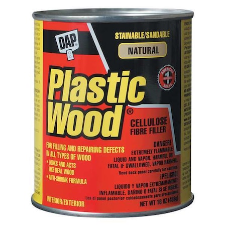 Solvent Wood Filler, Can, natural, Plastic Wood MPN:21506