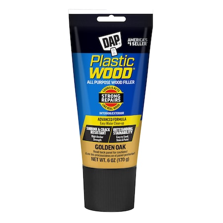 Wood Filler, 6 oz, Tube, Golden Oak, Plastic Wood MPN:7079800582