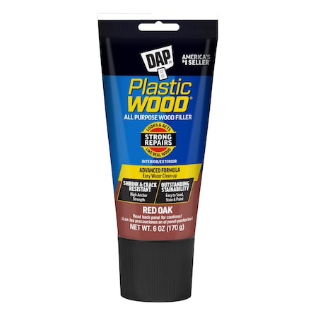 Wood Filler, 6 oz, Tube, Red Oak, Plastic Wood MPN:7079800583