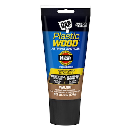 Wood Filler, 6 oz, Tube, Walnut, Plastic Wood MPN:7079800584