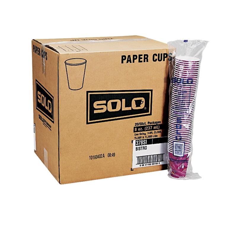 Solo Cup Bistro Design Hot Drink Cups, 10 Oz, Maroon, Case Of 1,000 MPN:370SI0041