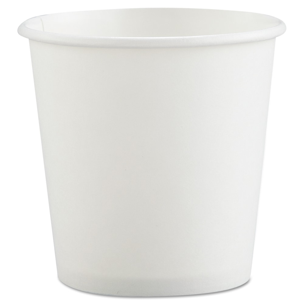 Solo Cup Single-Sided Polycoated Paper Hot Cups, 4 oz, White, Case Of 1, 000 MPN:374W2050