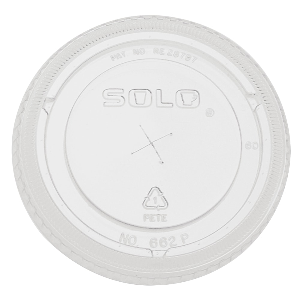 Dart SOLO Straw Slot Cold Cup Lids, Fits 9 to 20oz Cold Cups, Plastic, Clear, 100/Sleeve, 10 Sleeves/CT MPN:662TS-0090