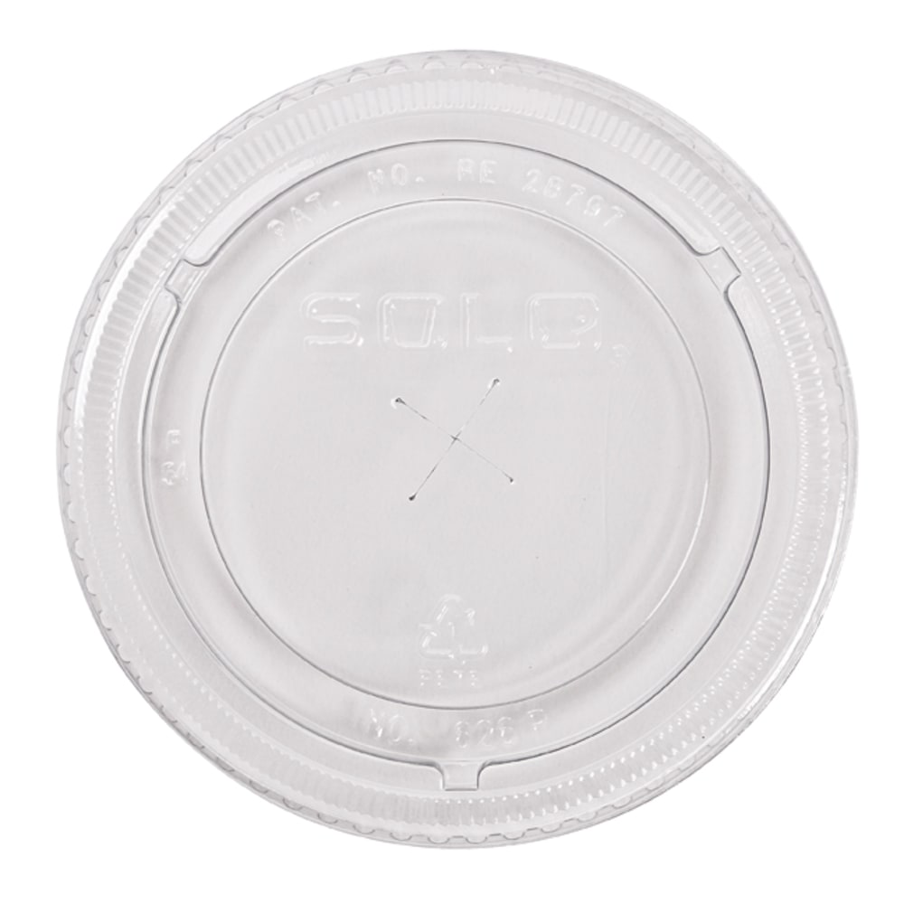 Solo Cup Straw-Slot Cold Cup Lids, Fits 9, 12 - 14 oz Cups, Clear, 10 sleeves of 100 lids each per Case, Sold by the Case MPN:662TS