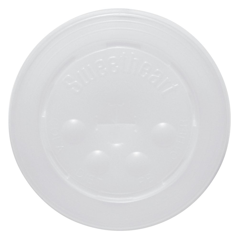 Dart SOLO Polystyrene Plastic Flat Straw Slot Cold Cup Lids, Fits 12oz 24oz Cold Cups, Plastic, Translucent, 125/PK, 16 Packs/CT MPN:L16BL-0100