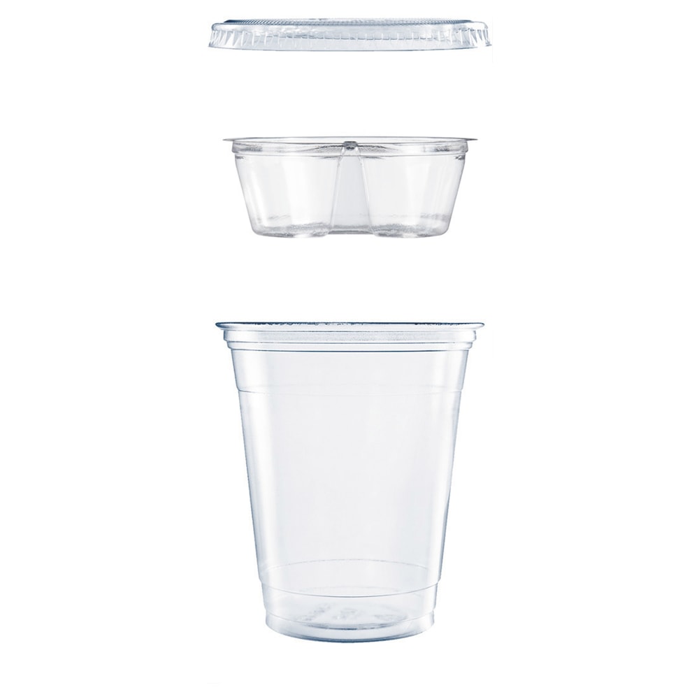 Dart PET Cups With Single-Compartment Insert, 12 Oz, Clear, Pack Of 500 Cups MPN:PF35C1CP