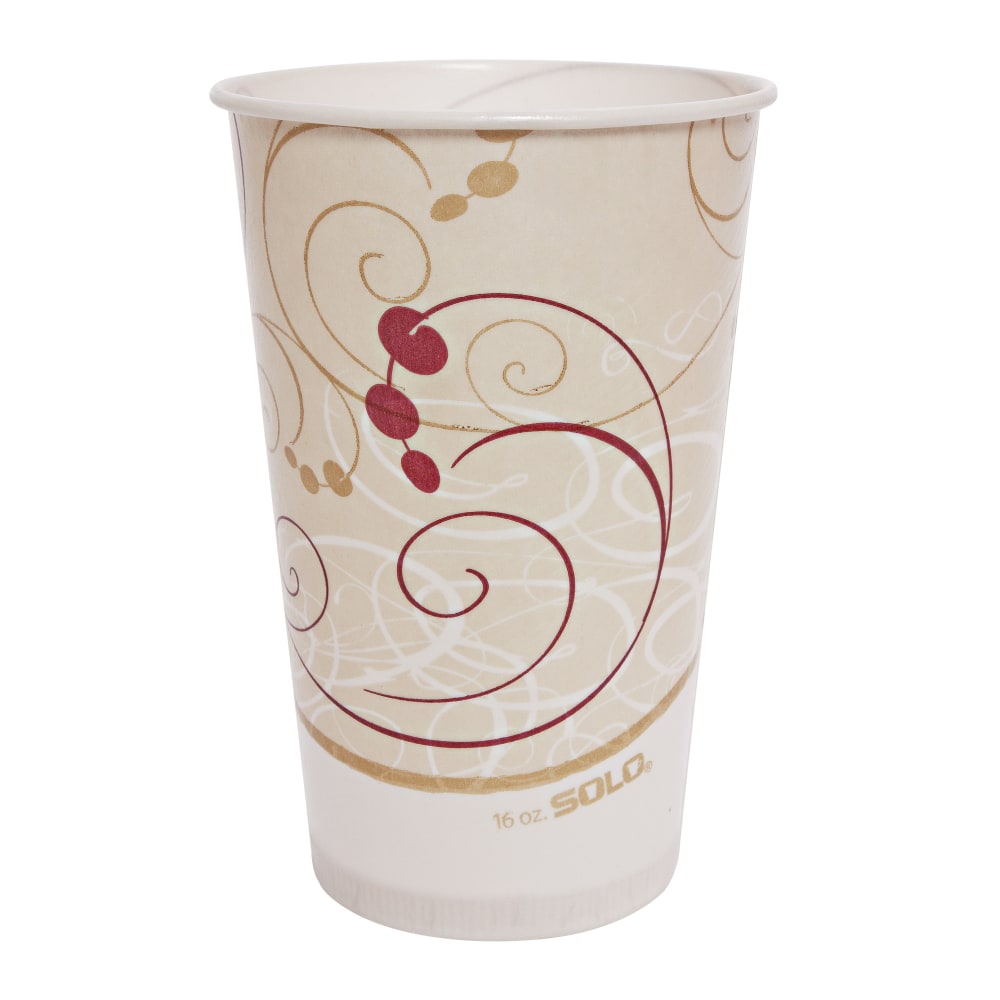 Solo Cup Waxed Paper Cold Cups, 16 Oz, Symphony, 50 Cups Per Sleeve, Case Of 20 Sleeves MPN:RW16J8000CT