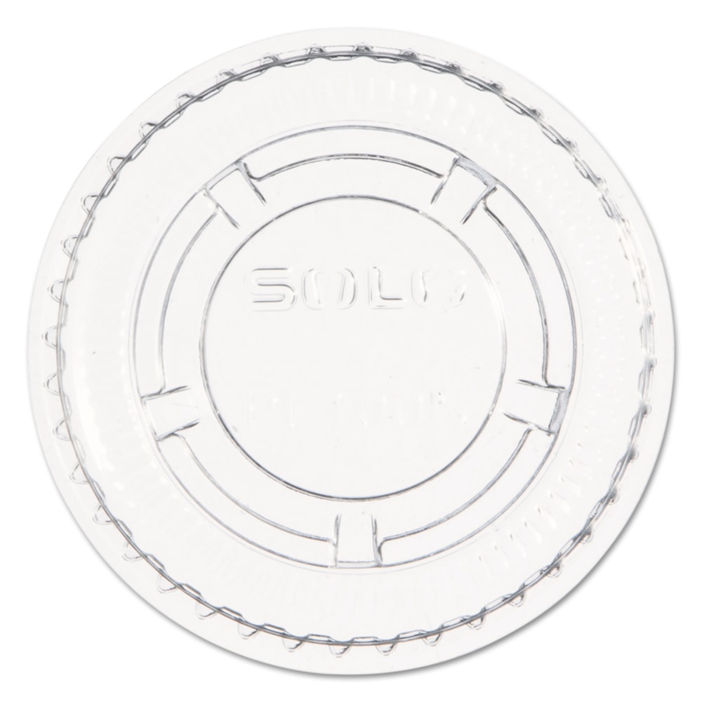 Dart Portion/Souffle Cup Lids, Fits 0.5 oz to 1 oz Portion Cups, Plastic, Clear, 125/Pack, 20 Packs/Carton MPN:DCCPL100N