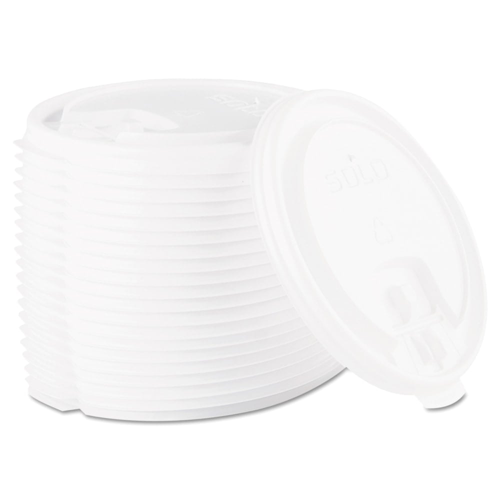 Dart SOLO Lift Back and Lock Tab Lids for Paper Cups, Fits 10oz 24oz Hot Cups, Plastic, White, 100/SL, 10 SL/CT MPN:LB3161-00007