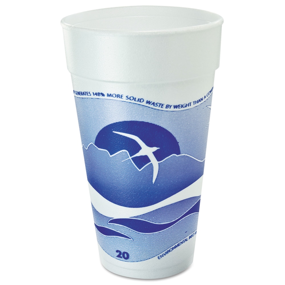 Dart Horizon Hot/Cold Foam Drinking Cups, 20 Oz, Blueberry/White, Bag Of 25 Cups, Carton Of 20 Bags MPN:20J16H