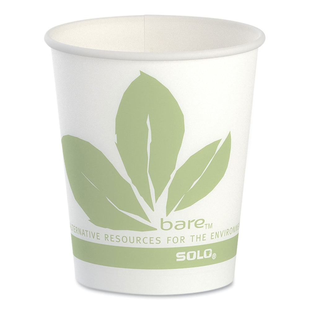 Solo Cup Bare Eco-Forward Waxed Paper Cold Cups, ProPlanet Seal, 5 Oz, Green/White, Sleeve Of 100 Cups, Carton Of 30 Sleeves MPN:R53BB-JD110