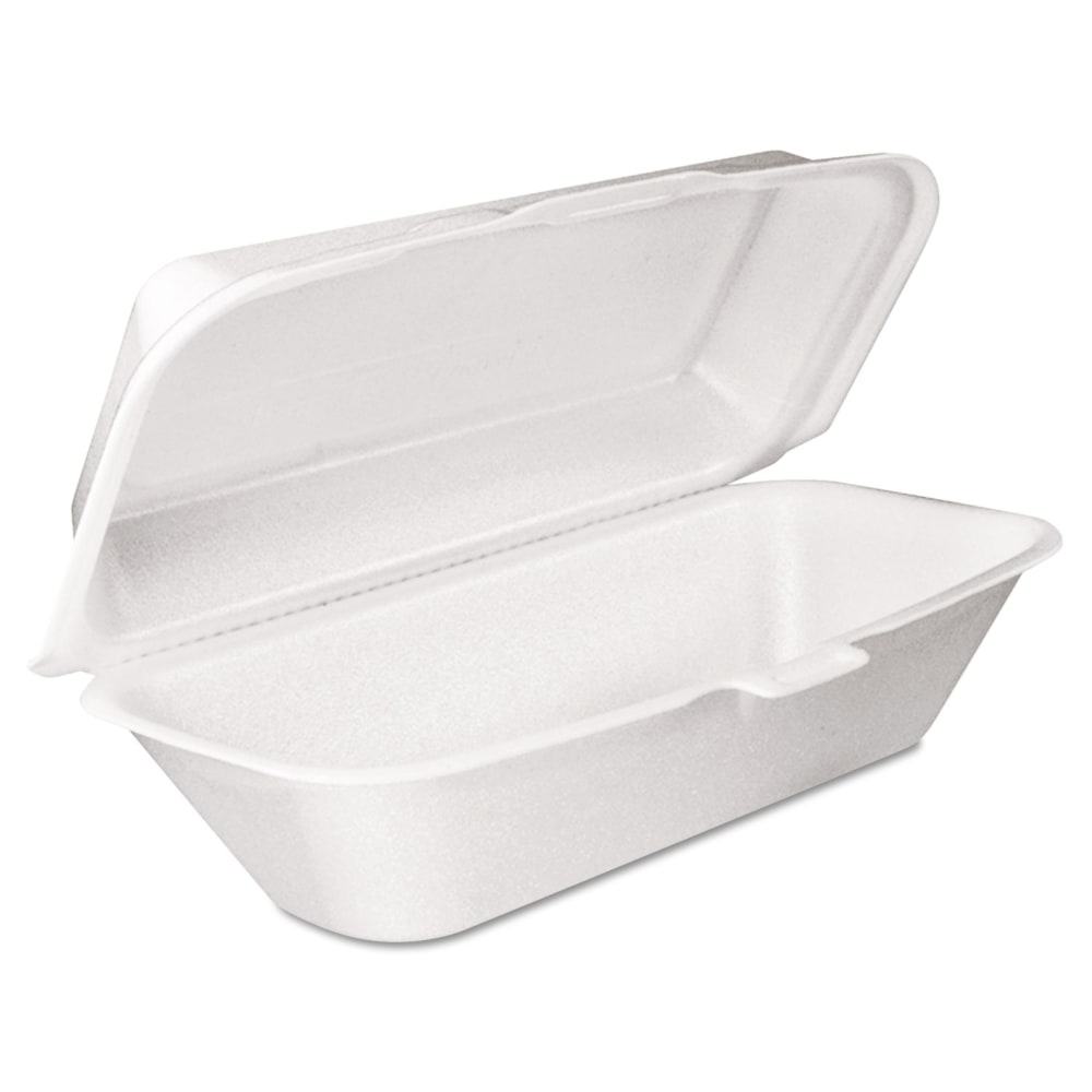 Dart Foam Hinged-Lid Containers, Hoagie, 3-5/16inH x 5-5/16inW x 9-13/16inD, White, 125 Containers Per Bag, Carton Of 4 Bags MPN:99HT1R