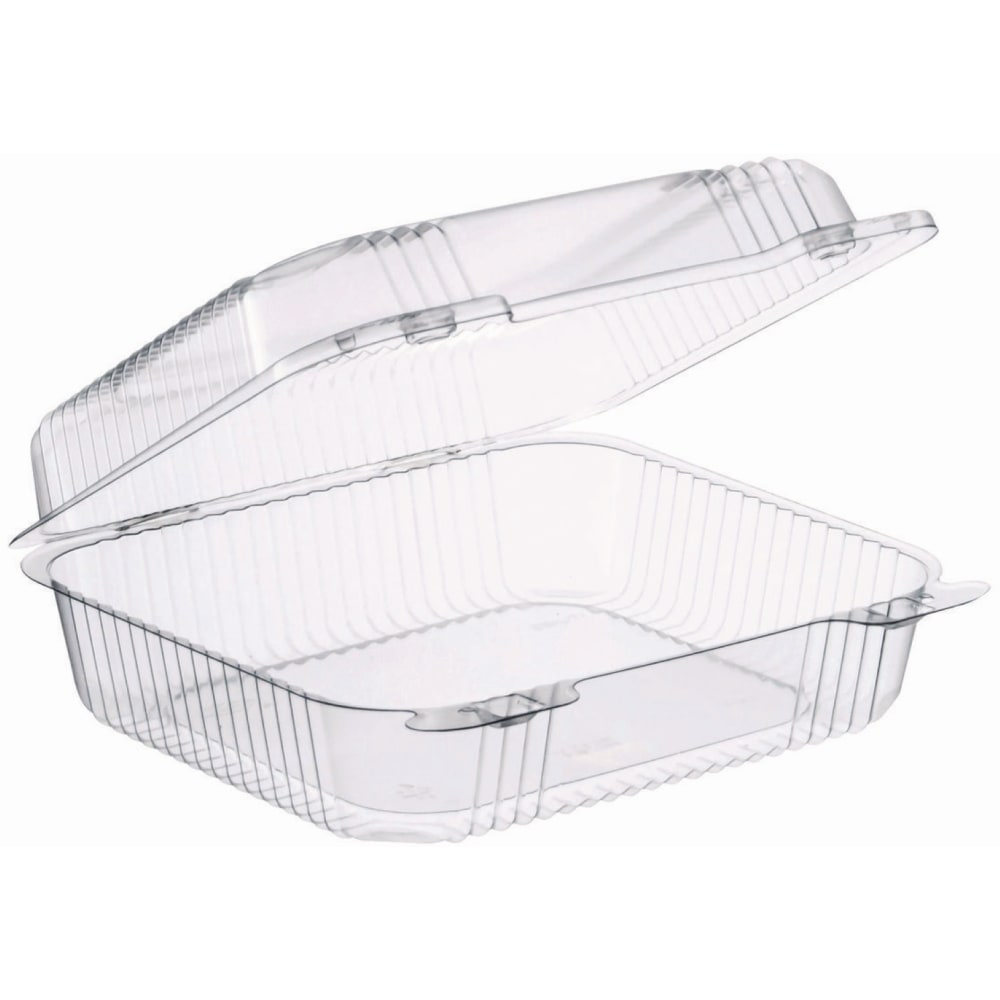 Dart StayLock Hinged Lid Containers, 3inH x 7-13/16inW x 8-5/16inD, Clear, Bag Of 125 Containers, Carton Of 2 Bags MPN:C51UT1