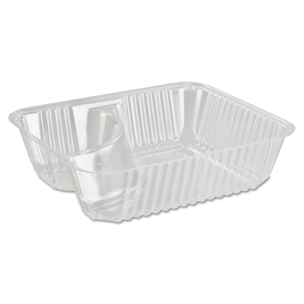 Dart ClearPac Small Nacho Trays, 2-Compartment, 1-1/2inH x 5inW x 6inD, Clear, Bag Of 125 Trays, Carton Of 2 Bags MPN:C56NT2