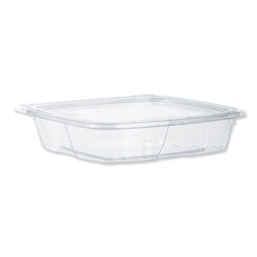 Dart ClearPac SafeSeal Tamper-Resistant Containers, Flat Lid, 35 Oz, 1-13/16inHx7-15/16inWx8-13/16inD, Clear, 100 Containers Per Bag MPN:CH35DEF