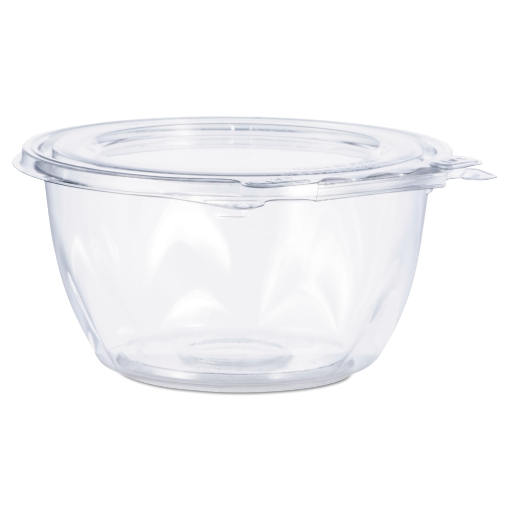 Dart SafeSeal Tamper-Resistant Tamper-Evident Bowls With Flat Lids, 16 Oz, Clear, Carton Of 240 Bowls MPN:CTR16BF
