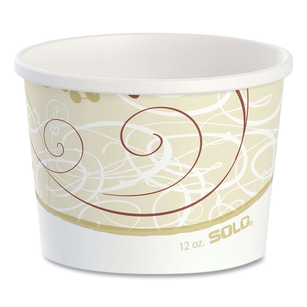 SOLO Cup Double Poly Paper Food Containers, 12 Oz, Symphony Design, 25 Containers Per Pack, Carton Of 20 Packs MPN:HS4125-J8000