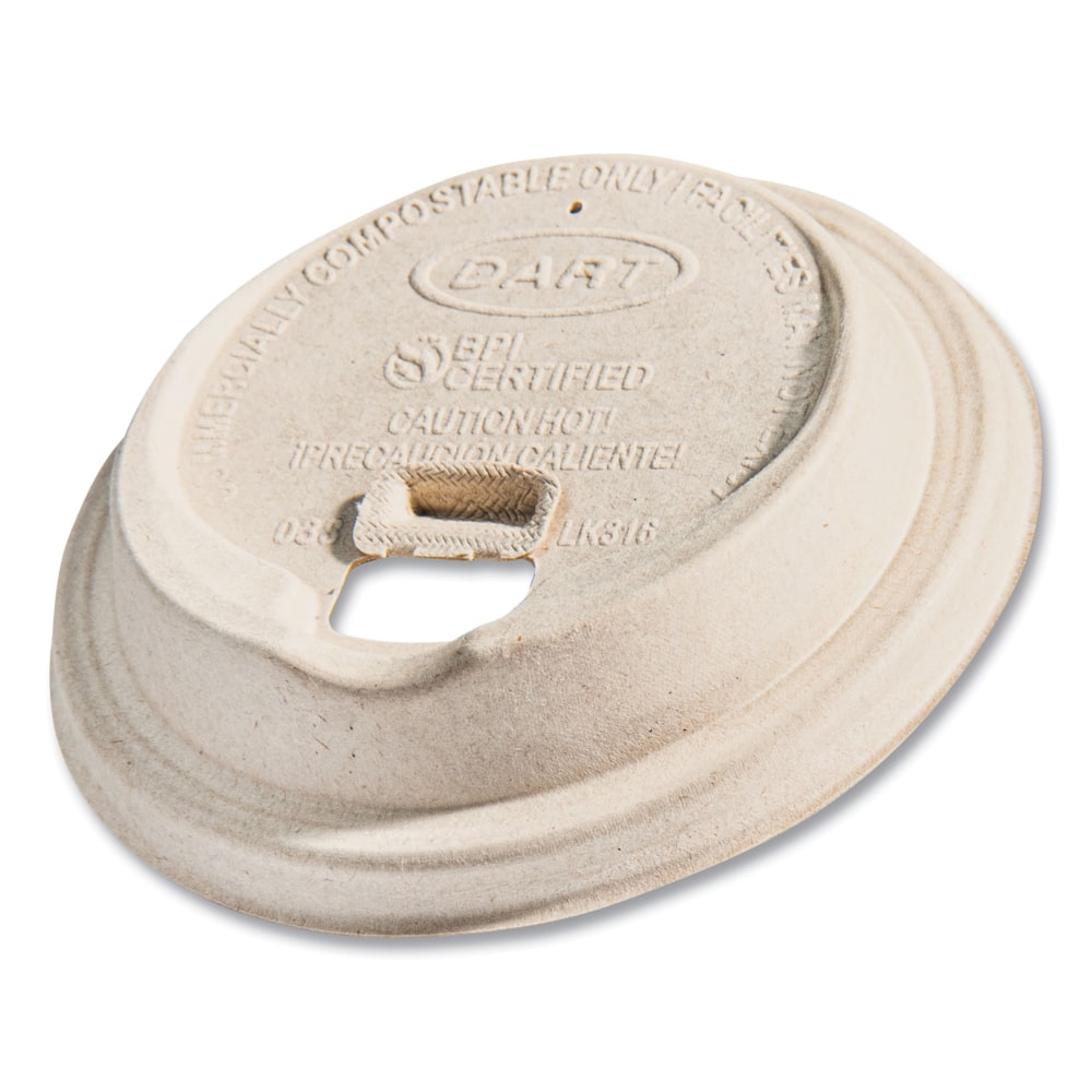 Dart ProPlanet Seal Fiber Lids For 10 Oz to 24 Oz Paper Cups, Tan, Pack Of 1, 000 Lids MPN:LK316FBR