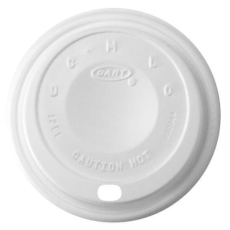 Lid for 10 to 14 oz. Hot Cup, Dome, Sip Through, White, Pk1000 MPN:12EL