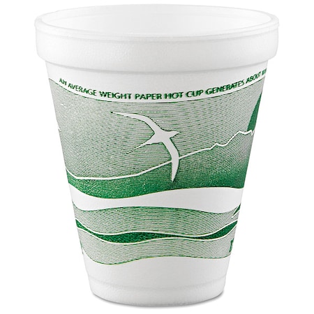 Disp Hot/Cold Cup, 12 oz, WH/GRN, PK1000 MPN:12J16H