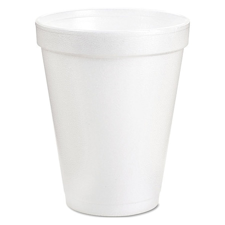 Disposable Cup, Hot/Cold, Foam, 8 oz, White, PK1000 MPN:8J8