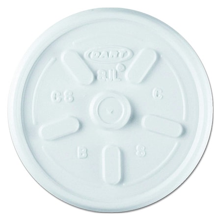 Lid for 8 oz. Hot Cup, Flat, Vented, White, Pk1000 MPN:8JL