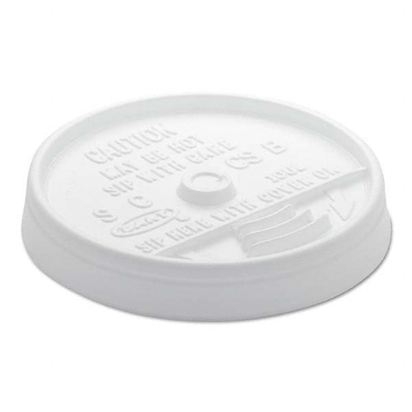Sip Thru Lids For 10, 12 oz Foam Cups, Plastic, White, 1000/Carton MPN:DCC10UL