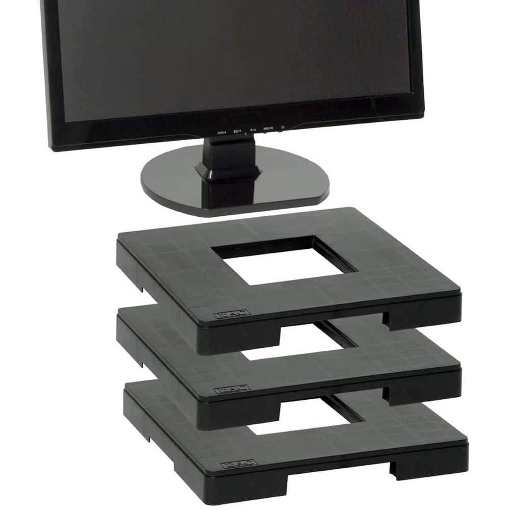 Data Accessories Company MP-106 Ergo Monitor Riser Block, 77 lb Load Capacity, 1.25inH x 12inW x 12inD, Black, TAA Compliant MPN:2151