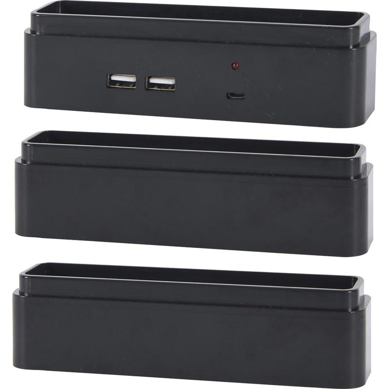 DAC Stax Monitor Desk Riser Block Kit With 2 USB Charging Ports, 1.5inH x 1.5inW x 6inL, Black (Min Order Qty 4) MPN:02270